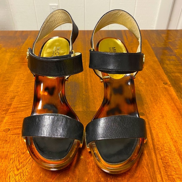 Michael Kors Shoes - Michael Kors Lani Gold Heel Sandal Size 8